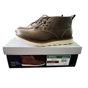 Buffalo David Bitton Metcalf Mens Brown Chukka Boots Memory Foam 9.5